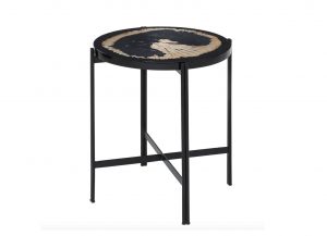 Fossil Resin Round Side Table