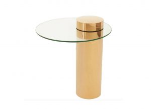 Bari Gold Glass Side Table