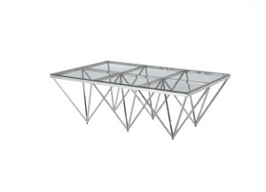 Pyramid Silver & Glass Coffee Table