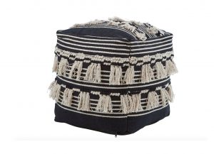 Ashanti Black & Ivory Pouffe