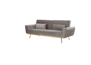 Taupe Grey Velvet Sofa Bed