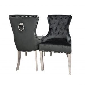 Hyde Park Black Velvet Dining Chair