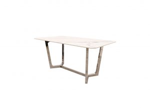 Venus Chrome & Sintered Stone Dining Table