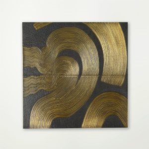 Golden Rivers Abstract Set of Four