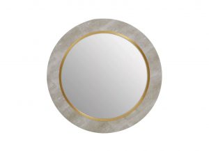 Shagreen Leather & Gold Wall Mirror