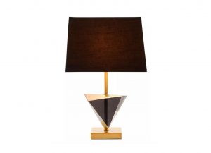 Cubist Smokey Glass Table Lamp