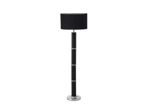 Black Faux Leather Column Floor Lamp