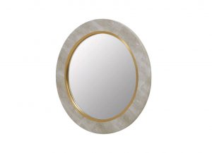 Shagreen Leather & Gold Wall Mirror