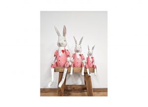 Trio of Vintage Rabbits in Pink