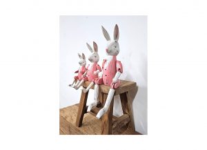 Trio of Vintage Rabbits in Pink