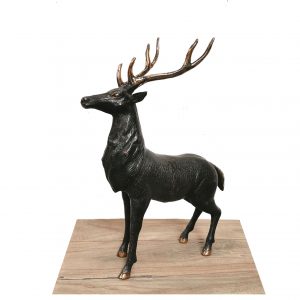 Stag Statue in Brass