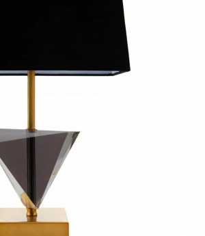 Cubist Smokey Glass Table Lamp