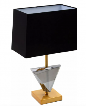 Cubist Smokey Glass Table Lamp