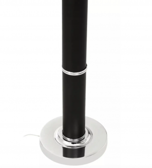 Black Faux Leather Column Floor Lamp