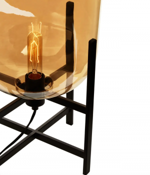 Amber Glass Table Lamp