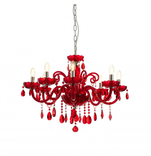 Murano Red Crystal Chandelier