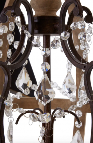 Avignon Natural Wood & Crystal Chandelier