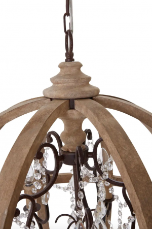 Avignon Natural Wood & Crystal Chandelier