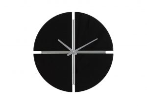 Quattro Black Glass Mirror Wall Clock