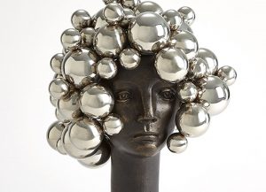 Silver Nickel Afro Bubble Sculpture