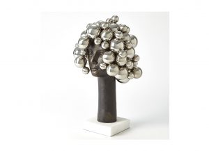 Silver Nickel Afro Bubble Sculpture