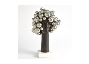 Silver Nickel Afro Bubble Sculpture