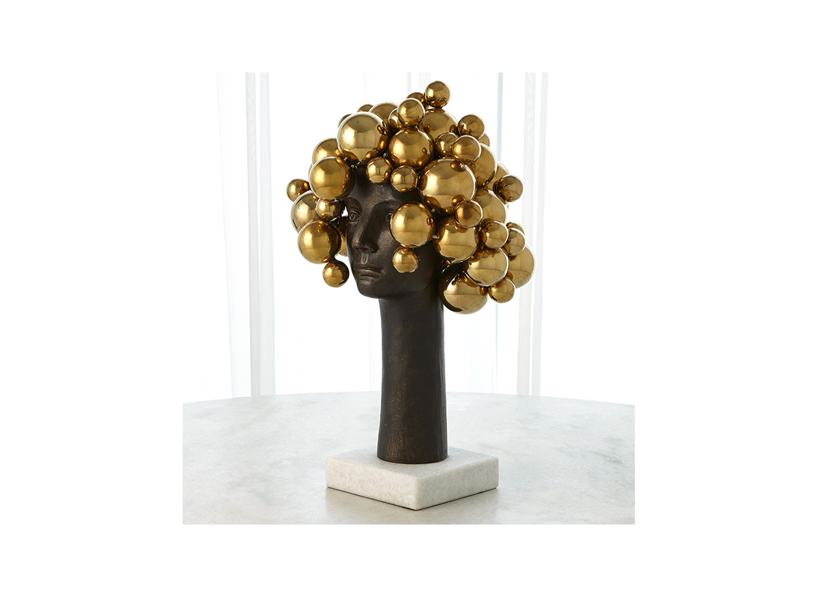 Gold Afro Bubble Sculpture Origins Decor