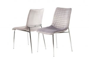 Pair of Honeycomb Grey Dining Chairs