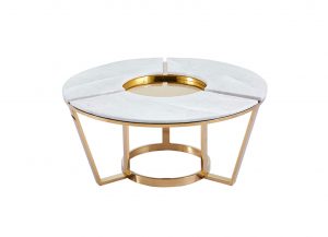 Manhattan Gold & Faux Marble Coffee Table