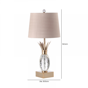 Pineapple Glass Gold Table Lamp