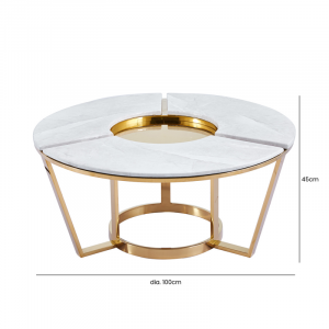 Manhattan Gold & Faux Marble Coffee Table