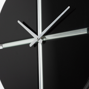 Quattro Black Glass Mirror Wall Clock