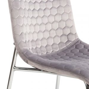 Pair of Honeycomb Grey Dining Chairs