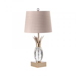 Pineapple Glass Gold Table Lamp