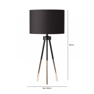 Black & Gold Tripod Lamp