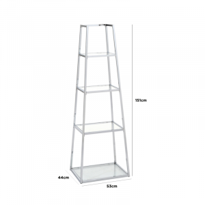 Silver Tapering Shelving Unit