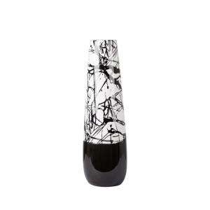 Black & White Abstract Vase 38cm