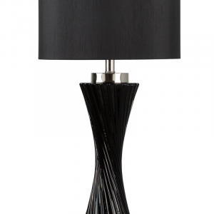 Black Glass Twist Table Lamp