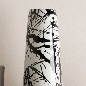 Black & White Abstract Vase 38cm