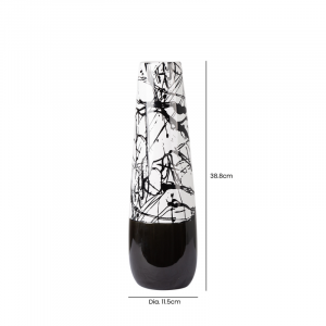 Black & White Abstract Vase 38cm