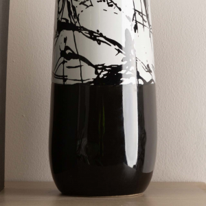 Black & White Abstract Vase 38cm