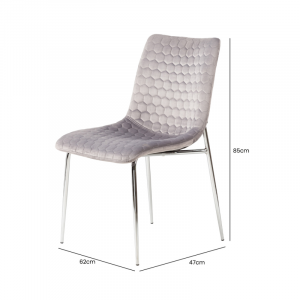 Pair of Honeycomb Grey Dining Chairs