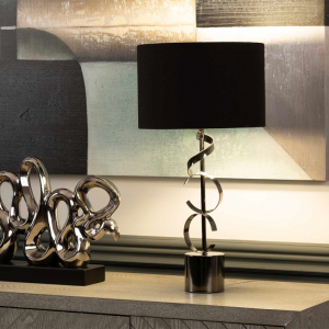 Swirl Dark Silver Table Lamp