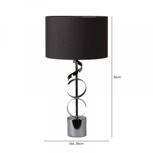 Swirl Dark Silver Table Lamp