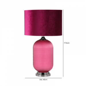 Mulberry Pink Glass Table Lamp