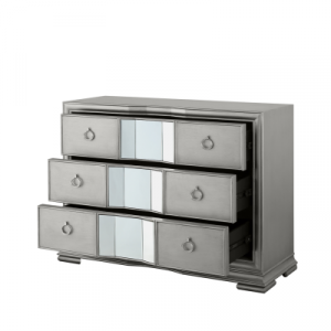 Parisian Grey Washed & Mirrored Chest of Drawers