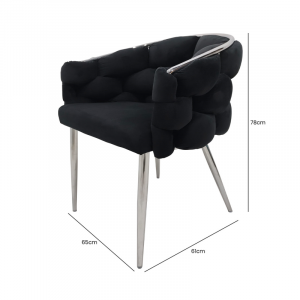 Paramount Black Velvet Chair