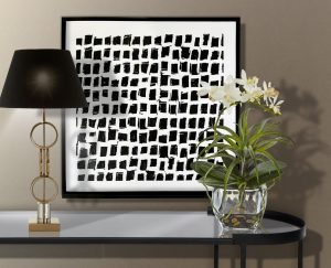 Black Abstract Squares Art