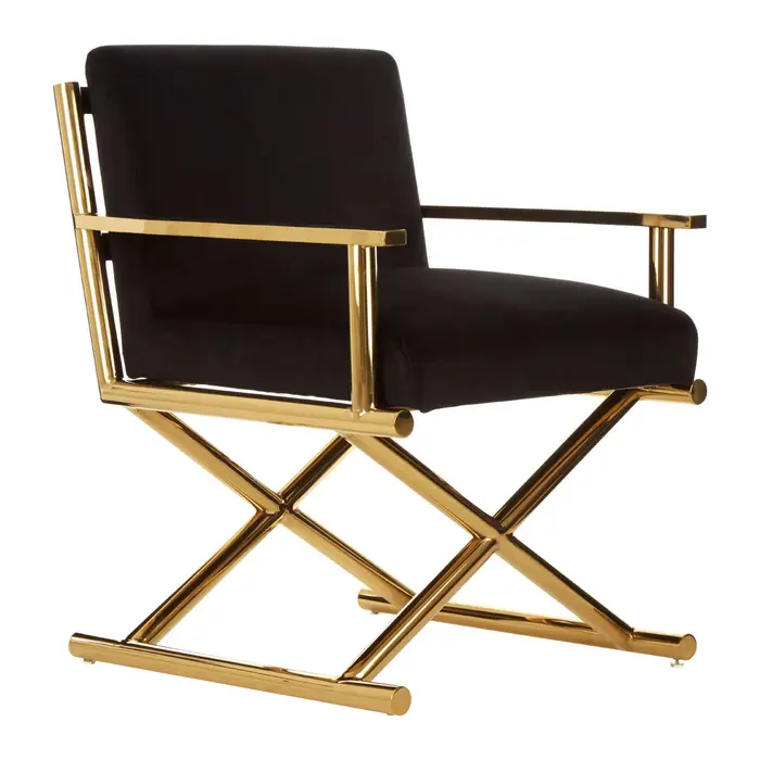 DIRECTORS BLACK VELVET CHAIR
