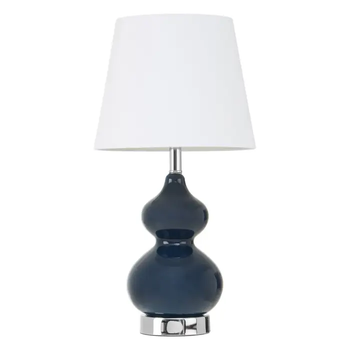 Midnight Blue Lamp White Shade